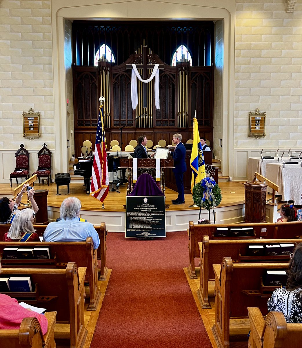 Today I had the honor of presenting Senate Resolution 681 commending the congregation of Sinking Spring Presbyterian Church in Abingdon on the celebration of their 250th anniversary. What a testimony!