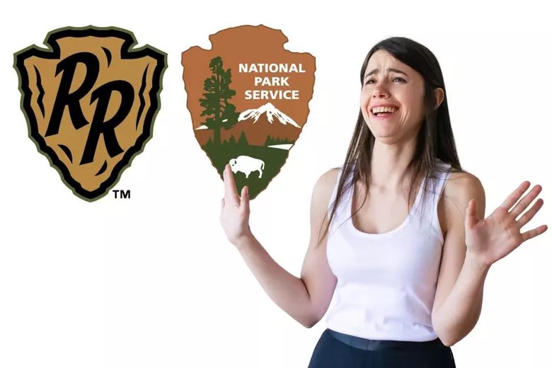 WHAT? TO MANY GOVERNMENT LAWYERS. “Nuts: Biden Interior Dept. is Suing a [minor league] Baseball Team in Montana” Do you see the two logos? One is for the Glacier Range Riders, the other is for the National Park Service. There is no problem spotting a clear difference between