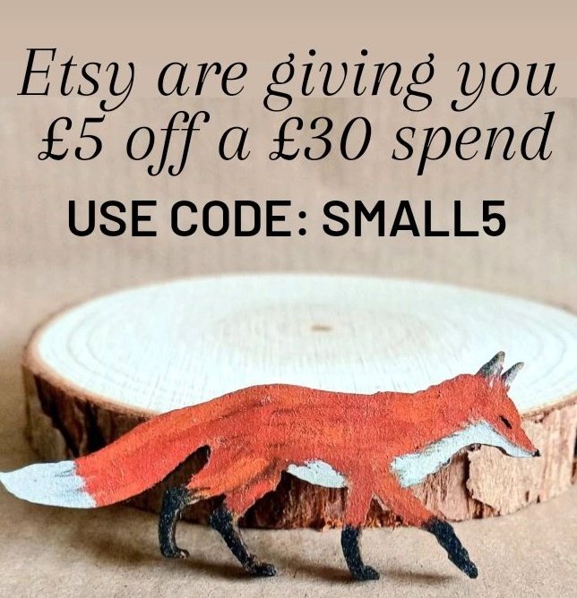Evening #networkwiththrive Etsy have put out a discount code, so if you've seen anything in my shop you fancied previously, it's a good time to get a great deal. craftymissbcrafts.etsy.com see image for the deets