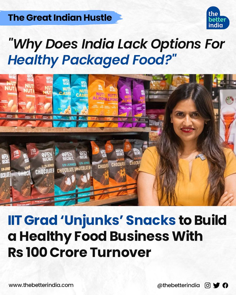 'Why don't we have access to such healthy options in India' was the thought that struck an IIT grad on visiting Whole Foods Market in the US.

#womenentrepreneurs #ChaseYourPassion #healthyfood #startup #foodbusiness