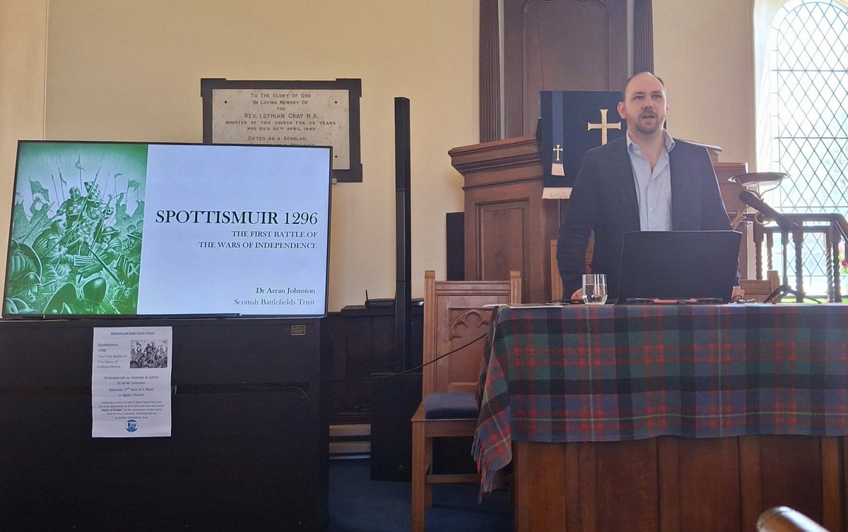 Really enjoyed marking the anniversary of the 1st Battle of Dunbar (1296) with a talk in Spott church today. Great turnout for a sunny Saturday too!