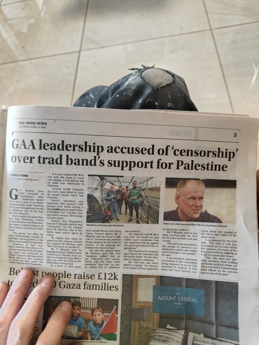 Brian McAvoy the chief executive of the @UlsterGAA if it was a band in support of Ukraine you wouldn't do what you did.Ukrainians were brought out on Croker not so long ago. The GAA can't say it's non political. Palastinians are facing genocide. Why are they lesser people Brian?