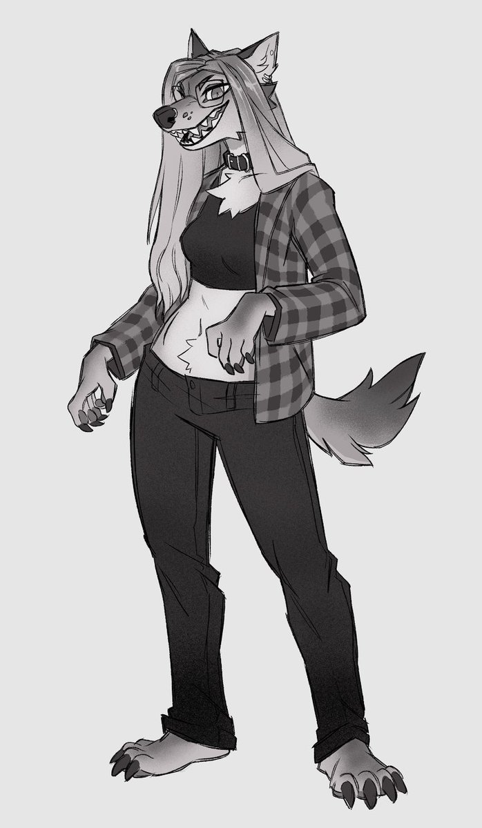 🐺 lil b/w sketch of @ComfyCoils as a wolf. This is so true to irl you'd think it was a life drawing