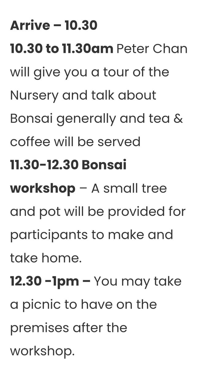 Fancy learning all about the art of Bonsai?

Visit our website 
 
gardeningwithdisabilitiestrust.org.uk/get-involved/o… 

To book your tickets to attend the Bonsai Workshop on Tuesday 14th May with Peter Chan a Chelsea Gold Medal Winner. 
#bonsai #charity #workshop #garden #art #skill #tree #fundraising