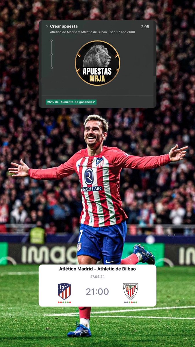 ❗️APUESTA LALIGA EASPORT❗️

👉🏻 En nuestro canal de Telegram tenéis una apuesta increíble para el Atletico de Madrid vs Athletic de Bilbao un partido en el que está en juego una plaza de champions para el año que viene!!!

t.me/+R3mmozgKthxmM…

🍀 Mucha suerte familia MRJA 🤞🏼