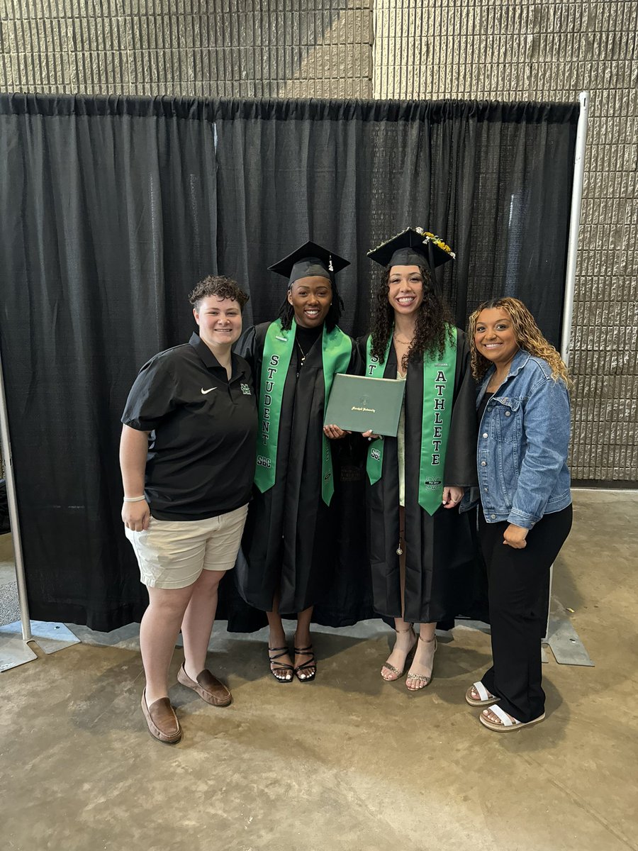 So proud of all of our <a href="/HerdWBB/">Marshall Women's Basketball</a> grads today! Just got to take a picture with these two, but congrats to Mo Matthews and <a href="/BreCampbell_/">Breanna Campbell</a> as well!