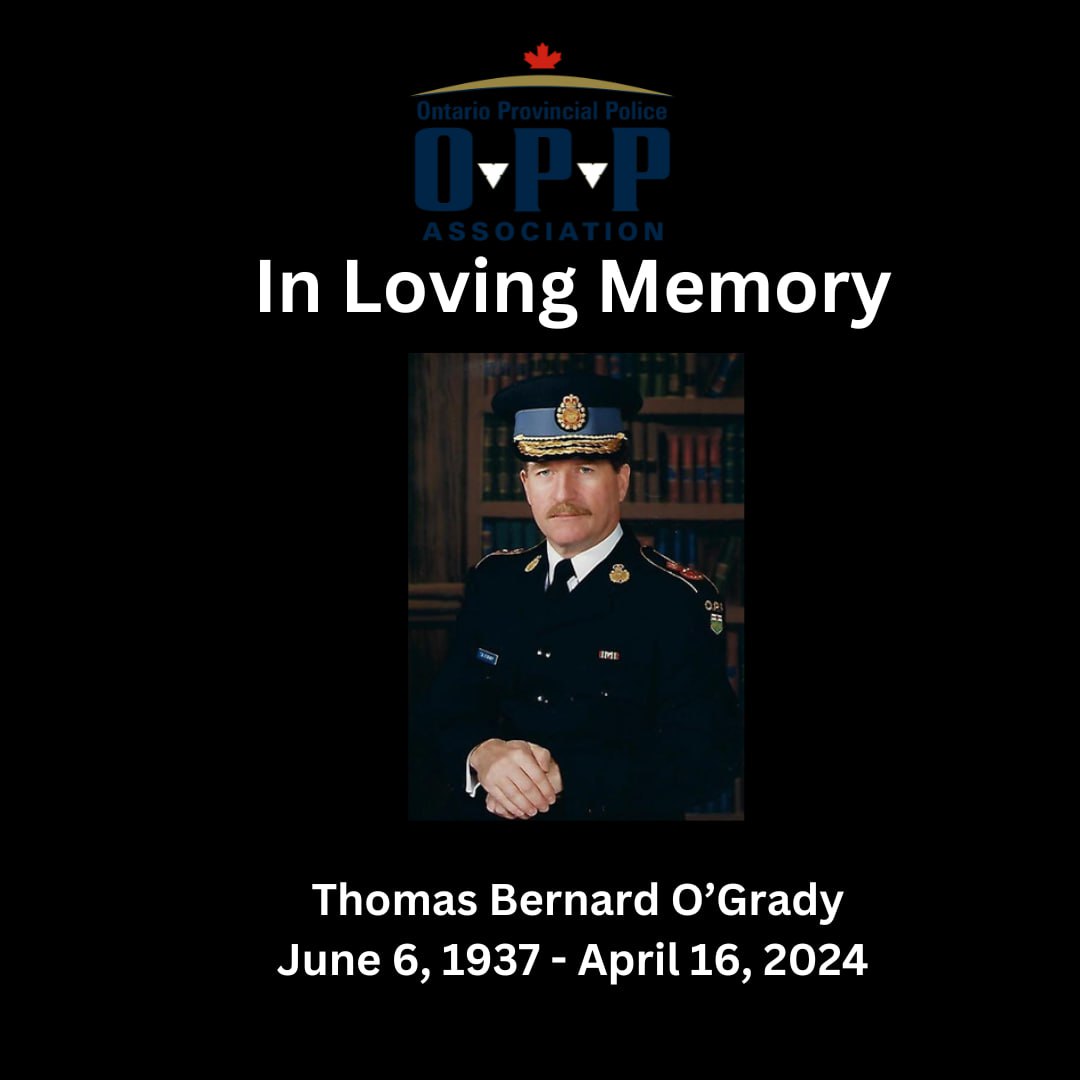 Retired OPP Commissioner Thomas O'Grady was honoured today at his funeral in Peterborough for his exemplary service to the citizens of Ontario, his dedication to support his OPP members, and for being a great family man. His legacy of accomplishments will be an example for future…