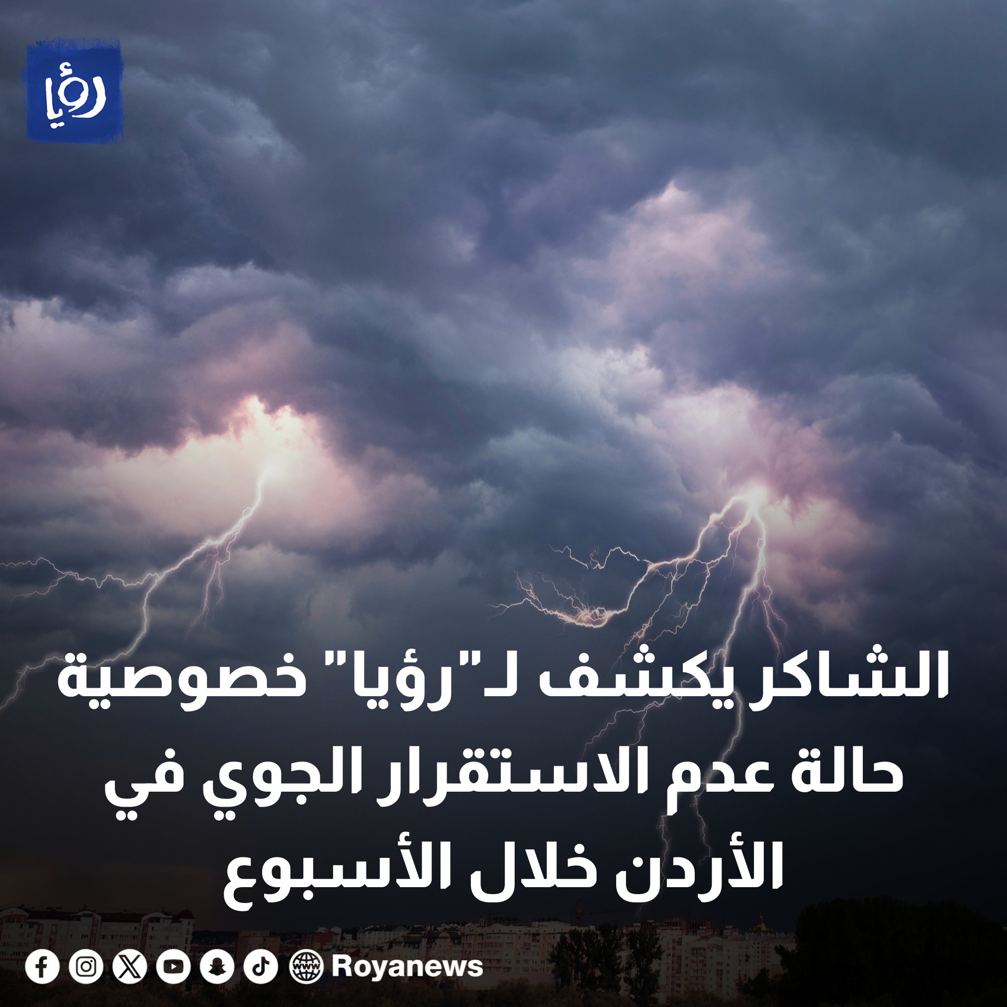 الشاكر يكشف ل"رؤيا" خصوصية حالة عدم الاستقرار الجوي في الأردن خلال الأسبوع #رؤيا_الإخباري 