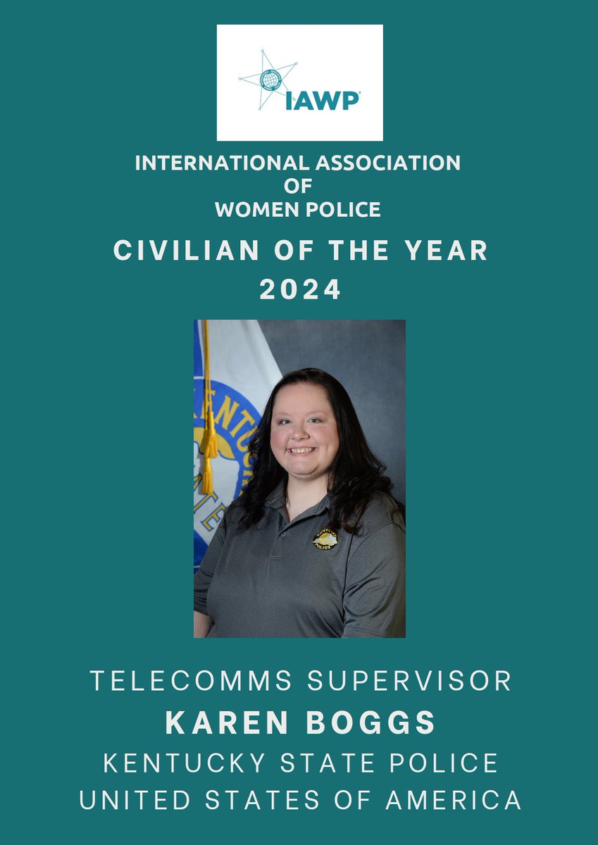 Congratulations to our 2024 Civilian of the Year, Karen Boggs, Kentucky State Police, United States of America <a href="/IAWPPresident/">IAWP President</a>