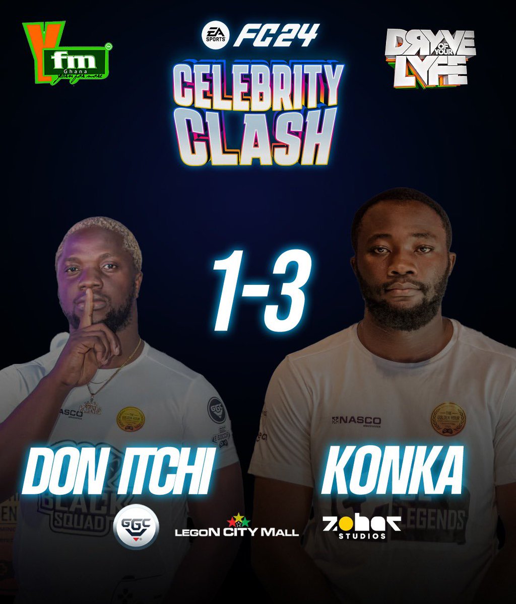 The gamers came out to play last night, but @manlikekonka came out with the 3-1 win against @Donitchi7 in the end

Great match up for the #FC24CelebrityClash, brought to you by @Y1079FM & #TheDrYve, @ggcchannel , @ZoharStudios & @legoncitymall