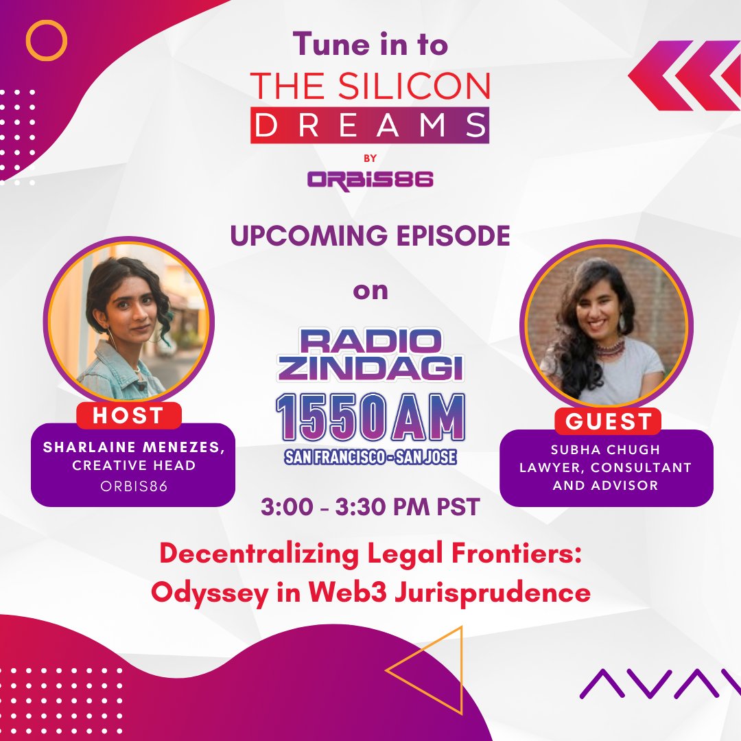 🎙️ Embark on a journey of innovation with @SubhaChugh, a pioneering figure in law and tech, on #TheSiliconDreams! ✨From law school to navigating the complexities of #Web3, Subha's story exemplifies passion and resilience. Join us as she shares insights into her unconventional…
