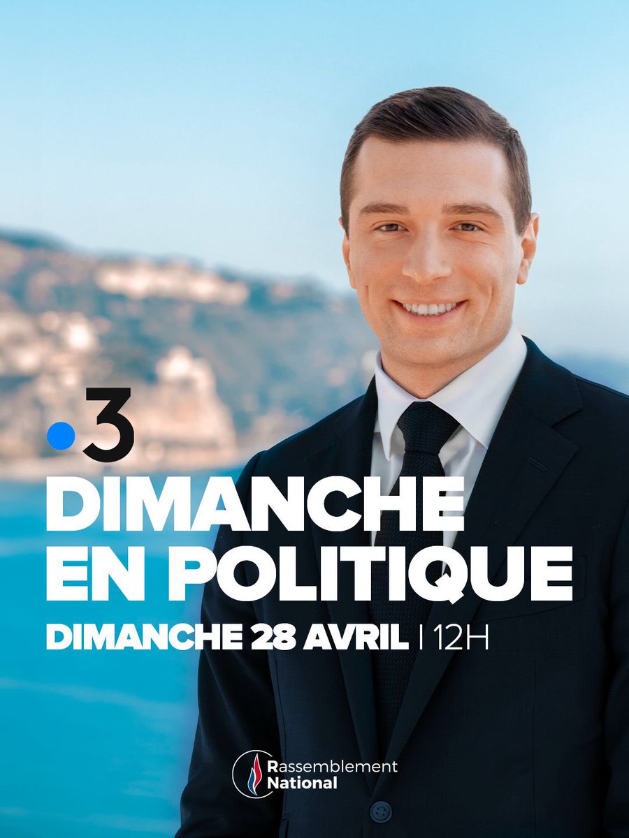 Je serai ce dimanche l'invité de @letellier_ftv dans « Dimanche en Politique » sur France 3 ⤵️