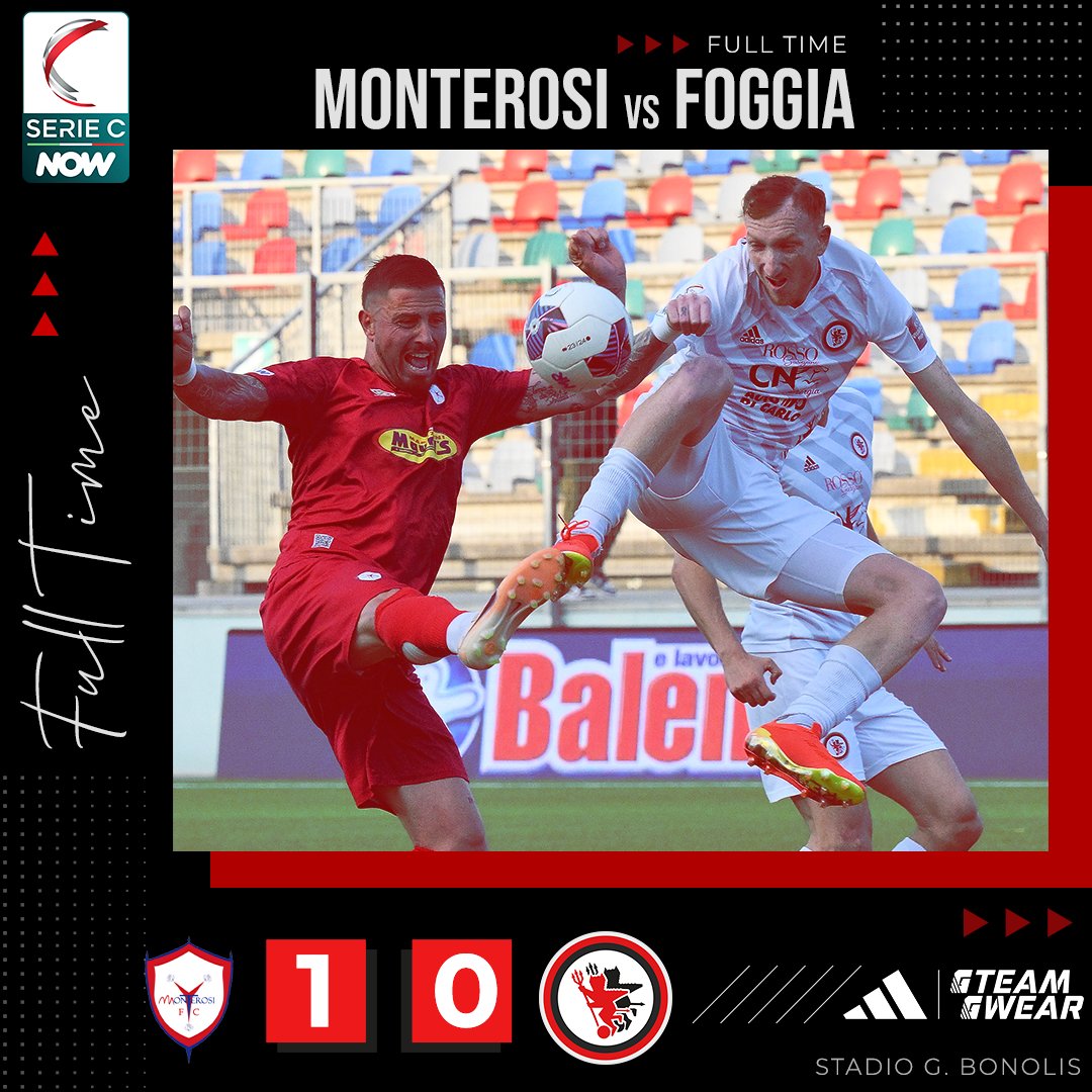 𝗙𝗨𝗟𝗟 𝗧𝗜𝗠𝗘🔴⚫

Fischio finale al #Bonolis
#Monterosi 1️⃣ #Foggia 0️⃣
Finisce qui il campionato dei rossoneri 💗

#ForzaFoggia #NONTILASCIOMAI