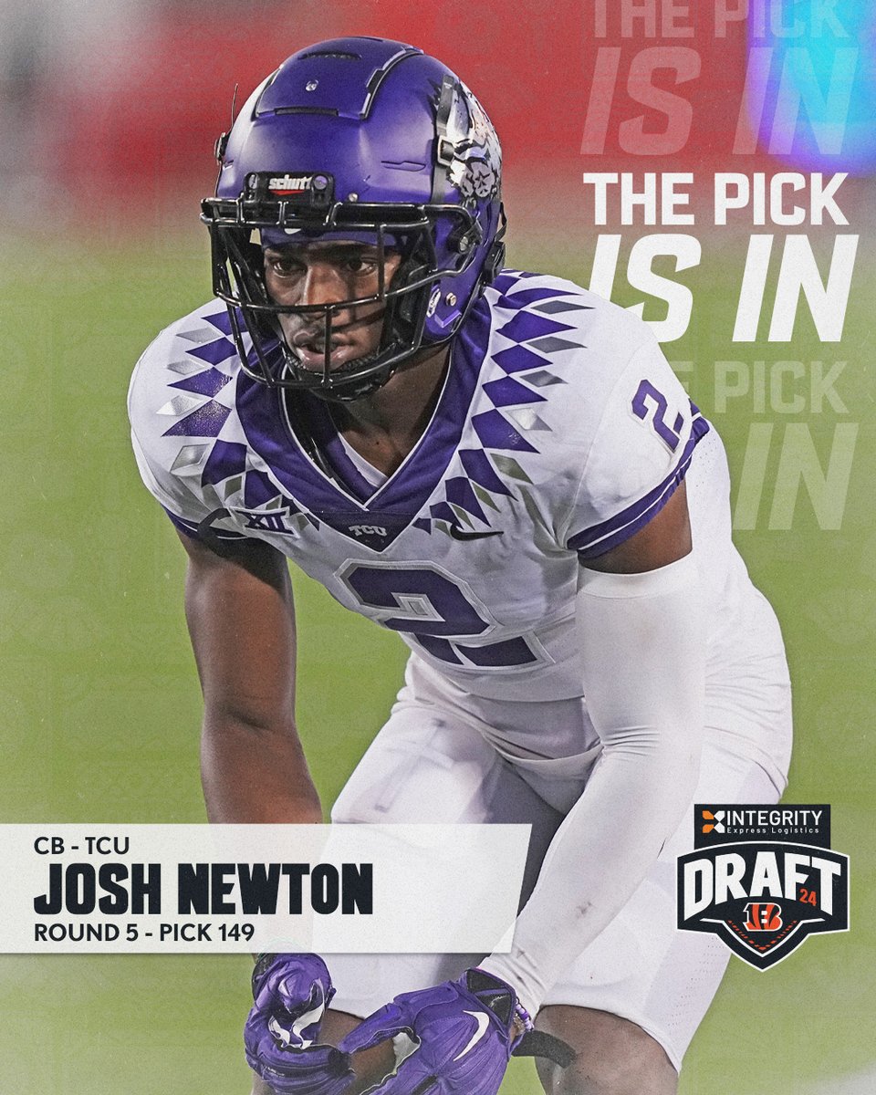 WITH THE 149TH PICK ➡️ CB JOSH NEWTON @IEL_LLC | 📺: NFL Draft on ESPN/ABC/NFLN