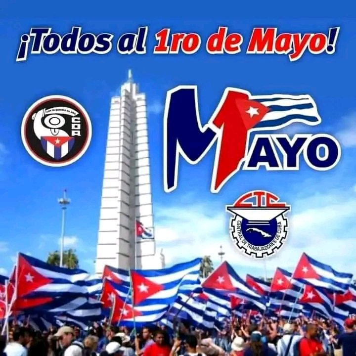 Todos al 1ro de Mayo, con la fuerza y la unidad de nuestro pueblo #CubaMined #CubaViveSuHistoria #SanctiSpíritusEnMarcha
