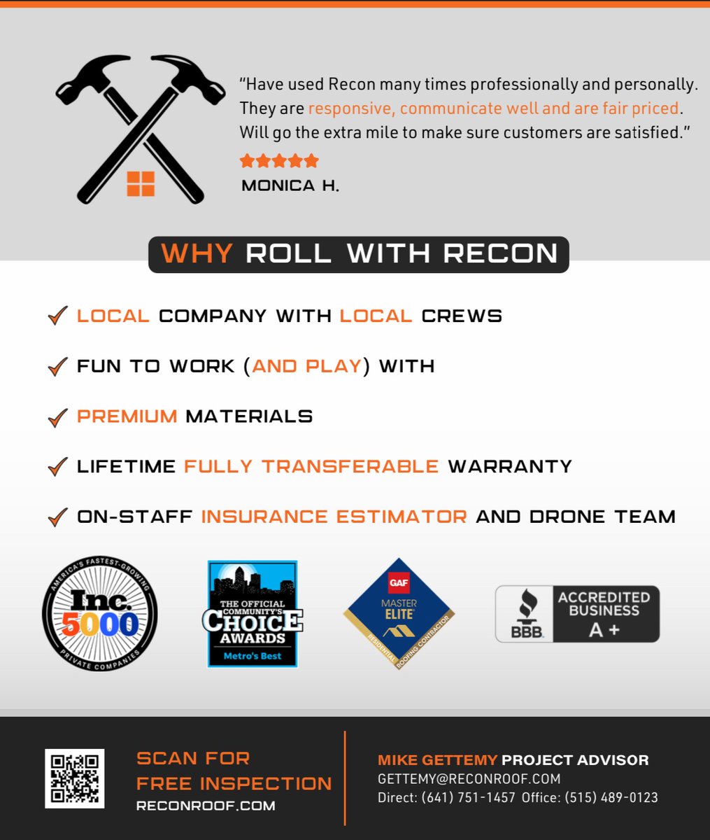 Many of use are out and about helping our communities repair roofs, assess damage and lend a helping hand. If you or someone you know has been affected by the recent weather- feel free to reach out and share with ur people. 

641-751-1457
dot.cards/gettemy