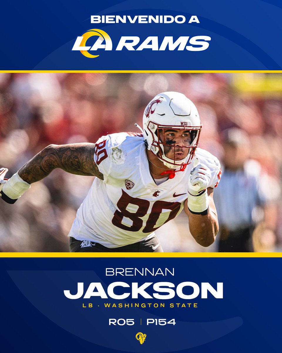 Con la selección 154 del NFL Draft de 2024, ¡estamos felices de seleccionar a @BrennanJ88! 🤝 #VamosRams | #NFLDraft