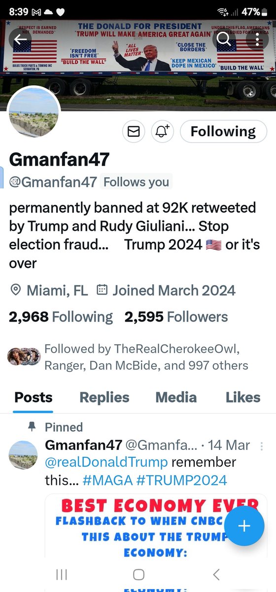 @Gmanfan47 PATRIOTS! PLEASE FOLLOW MY GOOD FRIEND AND WONDERFUL PATRIOT! SHOW SOME LOVE 🤗🤗💗💗💗💗💗