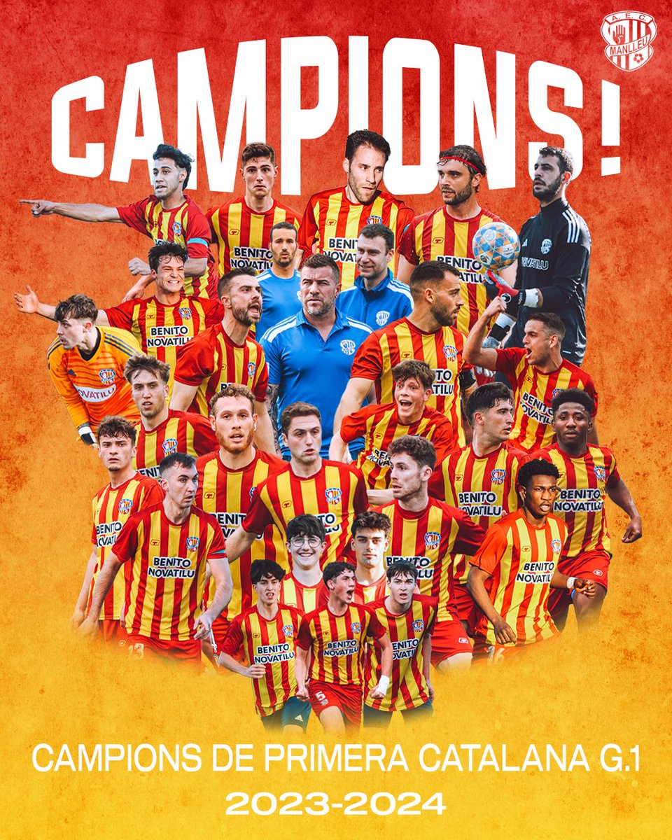 🏆𝐂𝐀𝐌𝐏𝚰𝐎𝐍𝐒!🏆

🤩 SOM DE LLIGA ELIT 

Gràcies afició, sense vosaltres no hauria estat possible 💛❤️🍍

Som del Manlleu, som CAMPIONS‼️

🖌️ @arisa_marina 

🟡🔴 #somdelmanlleu #aecmanlleu #1cat1 #futbolcat #lligaelit