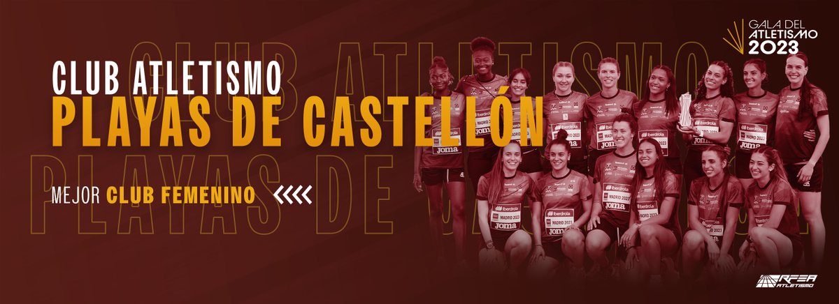 atletismoRFEA's tweet photo. 🏆 Mejor Club 2023

🏃🏼‍♂️Categoría masculina
👉🏼 CLUB ATLETISMO PLAYAS DE CASTELLÓN

🏃🏼Categoría femenina
👉🏼 CLUB ATLETISMO PLAYAS DE CASTELLÓN

Un año más: ¡Enhorabuena, @atletismoplayas!

#PremiosRFEA2023 📺 https://t.co/W9lIaPhhVT https://t.co/0mP2n5hgnT