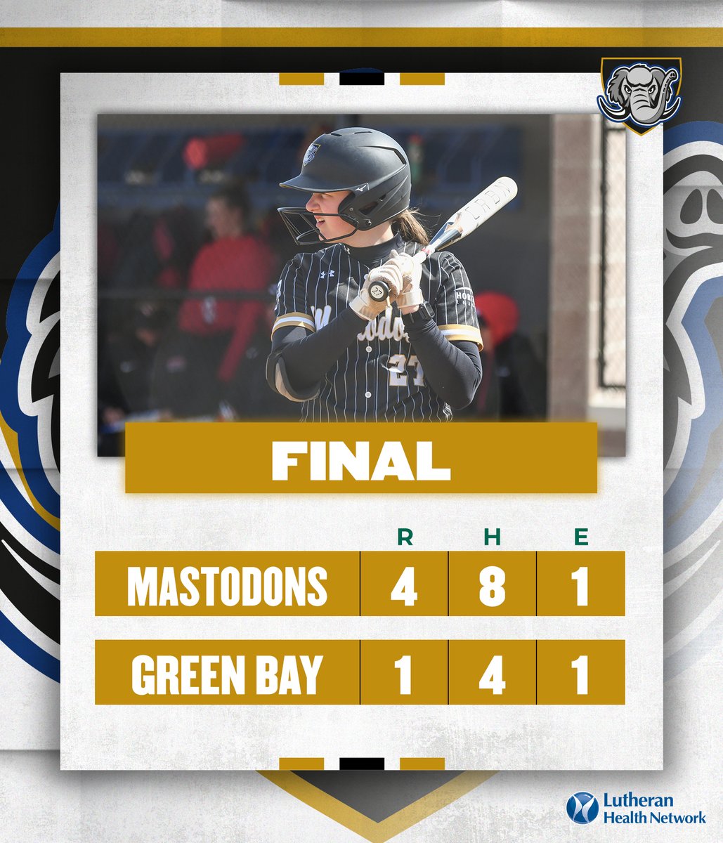 Series victory! McKenna Minton had three RBIs in the Mastodons' win over Green Bay! #FeelTheRumble #HLSB