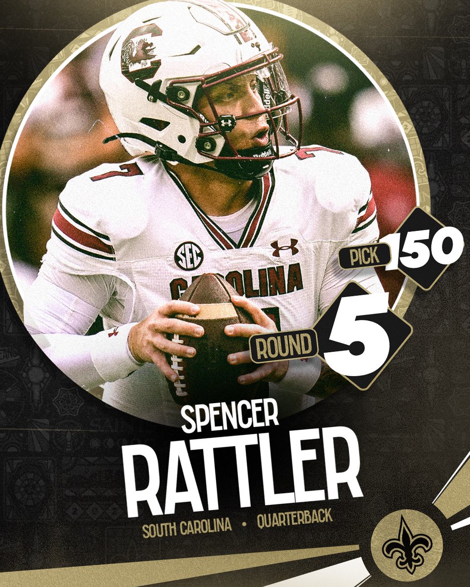 With the 150th pick in the 2024 NFL Draft, the New Orleans Saints select Spencer Rattler #SaintsDraft | @CoxComm