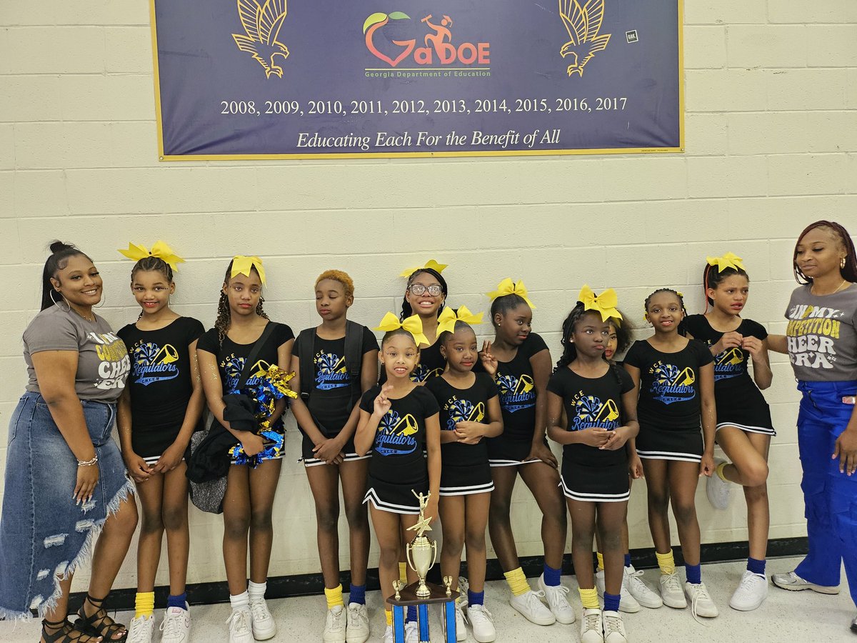 The HCS Elementary Cheer Competition was AMAZING today! Each team showcased their talents and skills! All were very impressive!Congratulations to 1st Place - Red Oak Elementary, 2nd Place - Bethlehem Elementary, and 3rd Place- Walnut Creek Elementary! @HenryCountyBOE @SBE_HCS