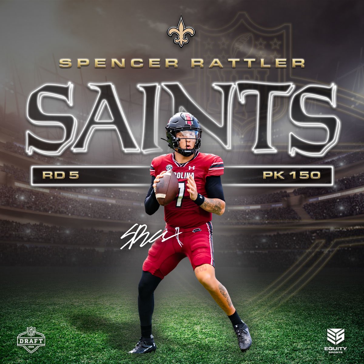 Congratulations @SpencerRattler 🔥 Your newest New Orleans Saint!
