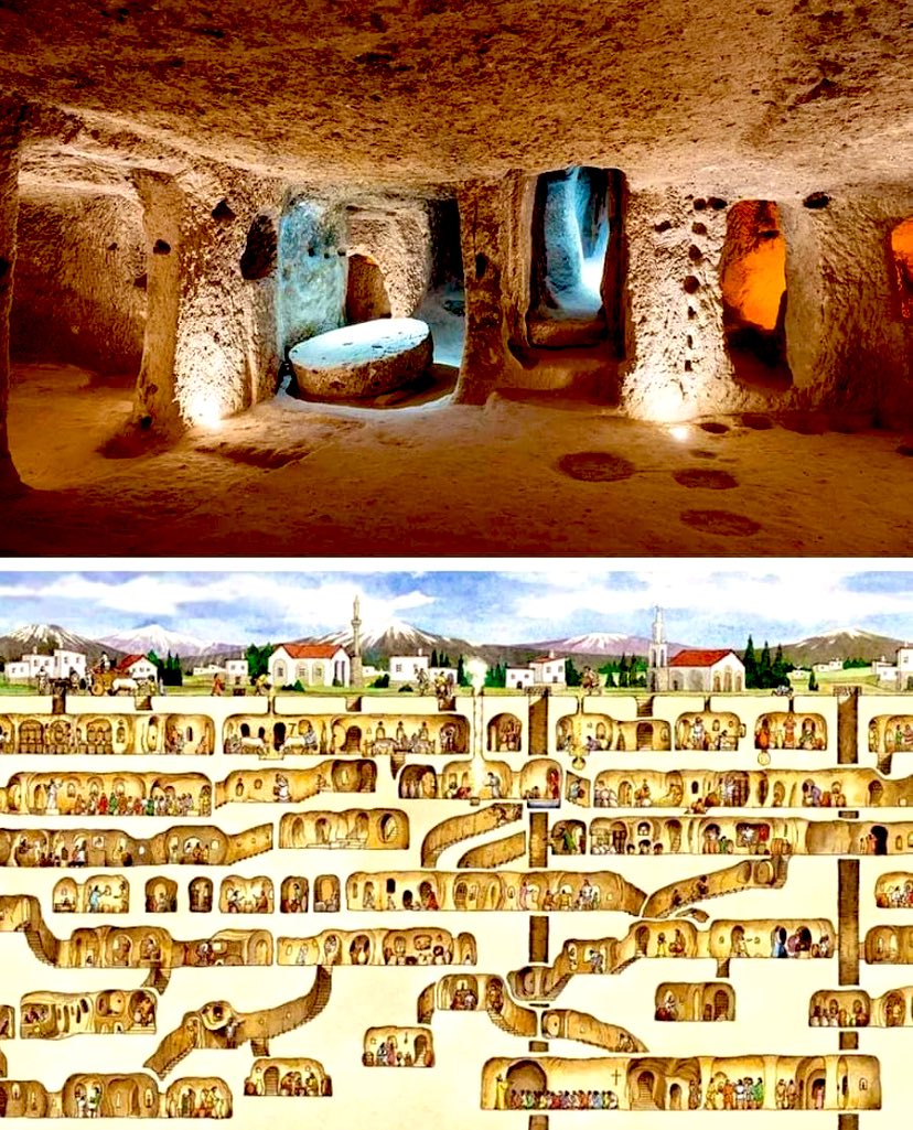 Dünya'nın en büyük yer altı şehri: Nevşehir Derinkuyu Yer Altı Şehri. Şehirdeki en eski yerleşim, M.Ö. 3000 yıllarında Hitit dönemindedir.