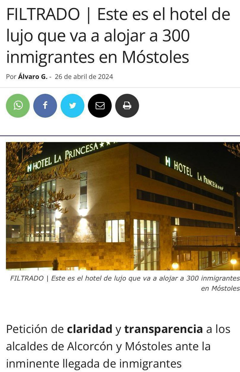 🇪🇸 | España | FILTRADO | Este es el hotel de lujo que va a alojar a 300 inmigrantes en Móstoles.