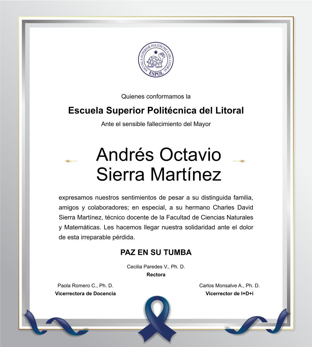 espol's tweet photo. Desde la ESPOL expresamos nuestros sentimientos de pesar al Mgtr. Charles Sierra, apreciado miembro de nuestra comunidad politécnica. https://t.co/SmEXHfqbsL