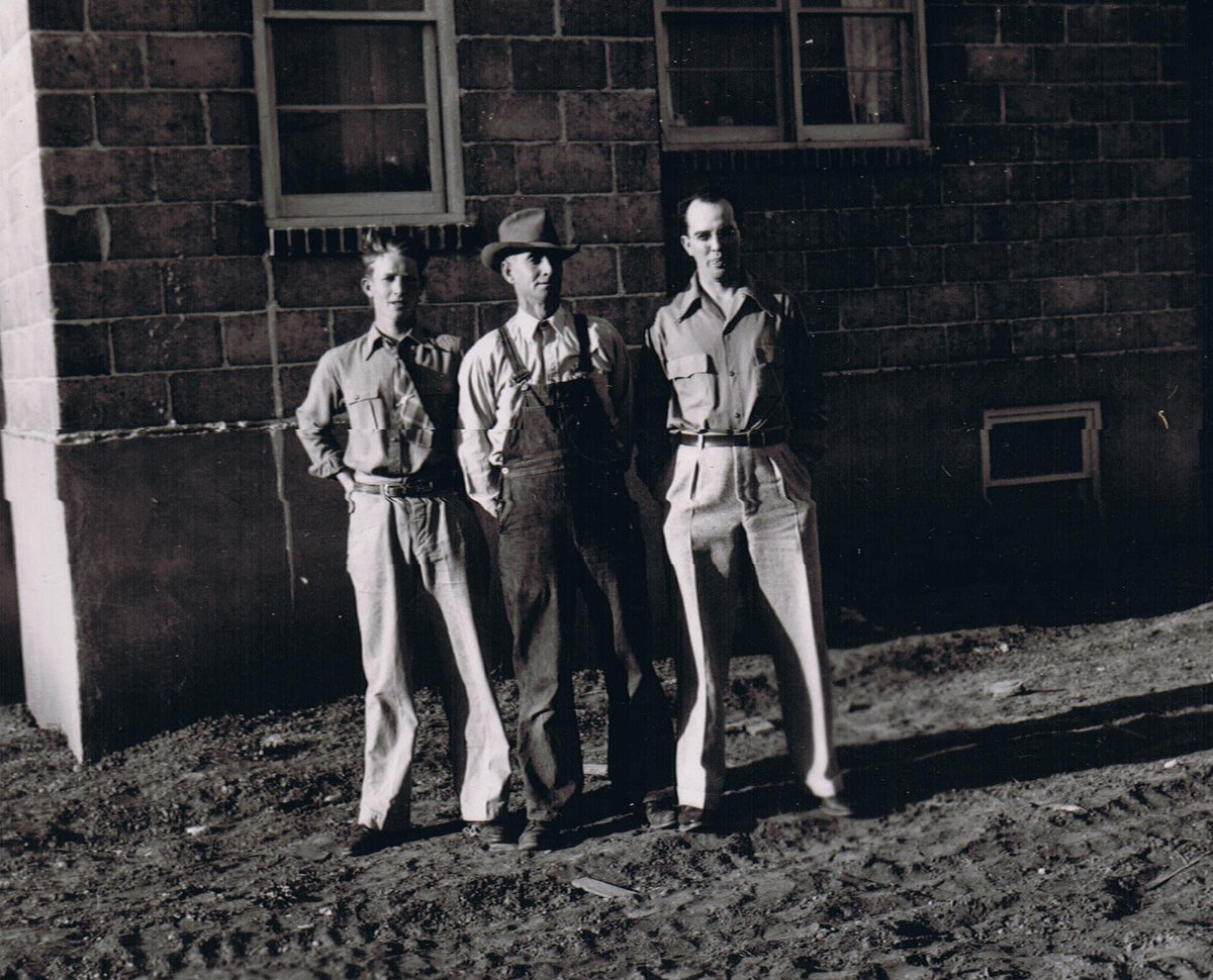 My grandpa on the right with his father and brother. Probably around Cardston sometime in the 1940s.