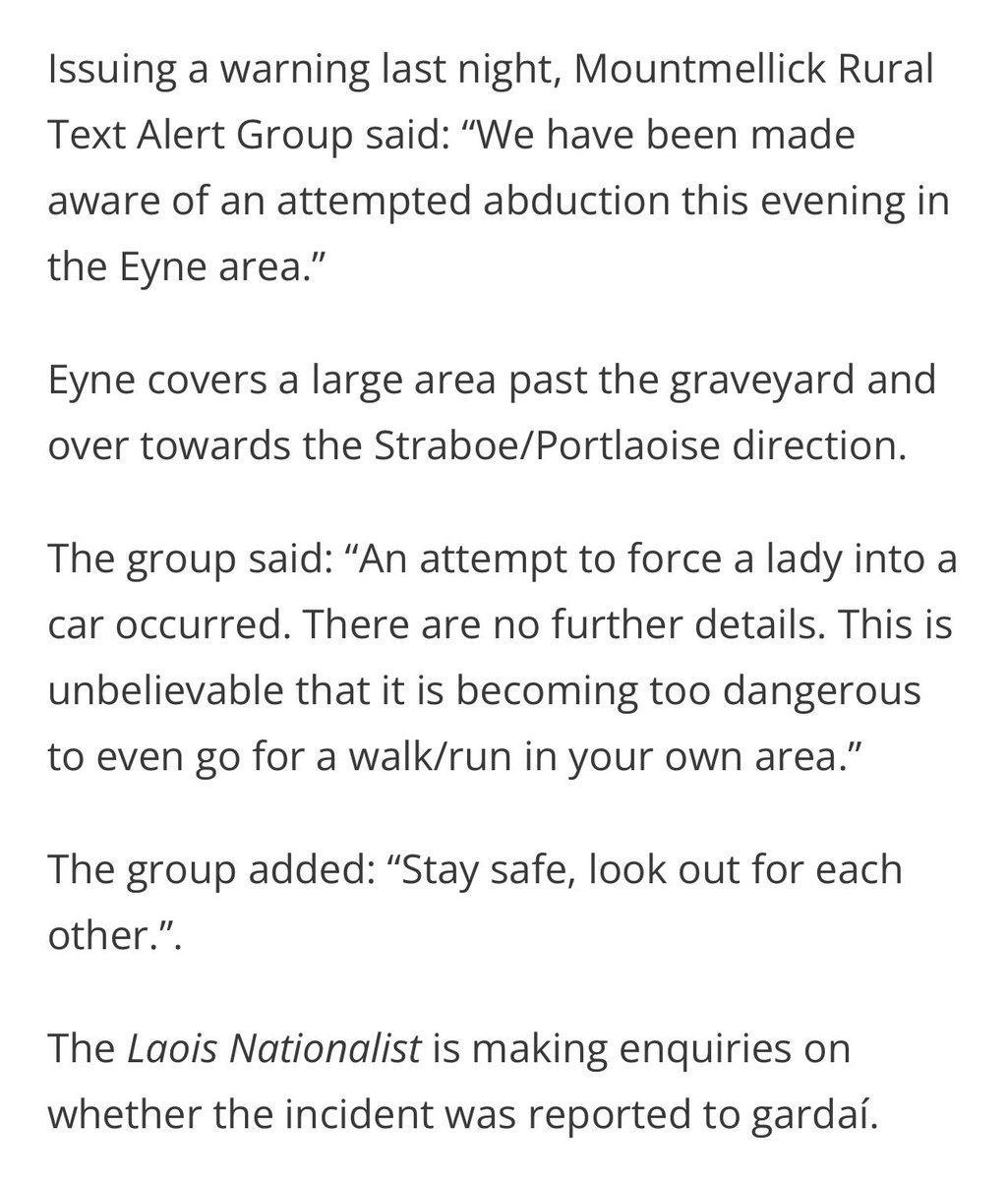 The country needs this to stop..

Screen shots from the Laois National.

“An attempt to force a woman into a car” 😡😡😡😡

#IrelandisFull 🇮🇪🇮🇪🇮🇪🇮🇪
#MassDeportationsNOW 🇮🇪🇮🇪🇮🇪🇮🇪
#IrelandOptsOut 🇮🇪🇮🇪🇮🇪🇮🇪