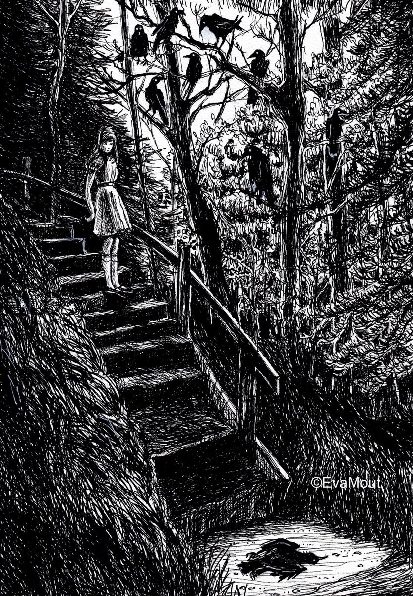 ‘Crow Over’
Ink on paper, A4
Available as original or as print 
ursusart.studio

#horrorauthor #coverartist #darkart #horror #darkartist #coverart #horrorbook #illustrationart #darkfiction #haunted #demon #ghost #spooky #bookcover #bookcoverart #forest #Dark