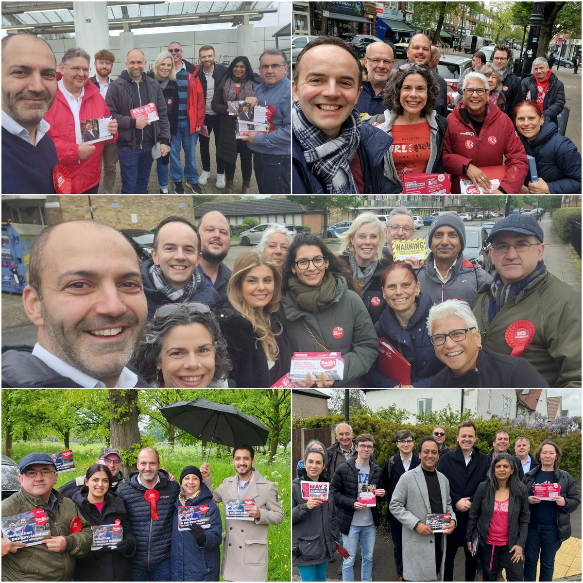 A super Saturday of #LabourDoorstep across every corner of the constituency through rain & shine. Such a positive response from people having already voted or committed to voting Labour 🌹 & @SadiqKhan . People expressing genuine horror at the prospect of a Tory Mayor 😱