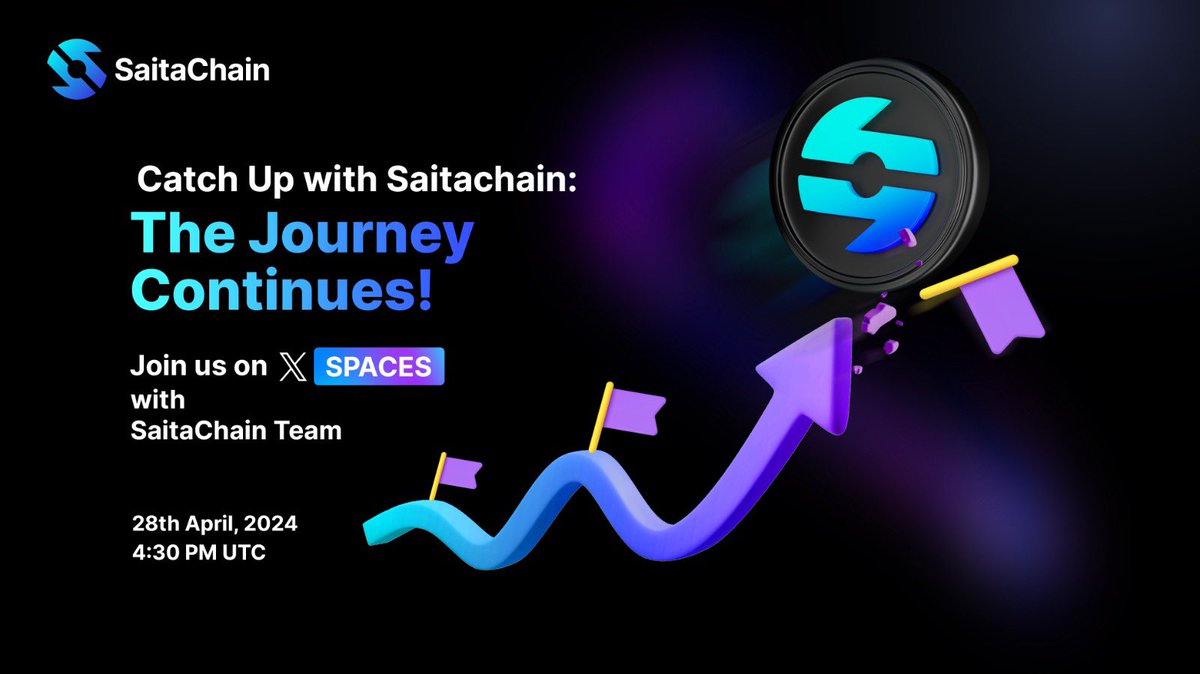 Hello #SaitaChain community! 👋🏼 Join us for an exciting live session on Spaces, where the SaitaChain team shares updates on what's been brewing at SaitaChain lately! Tune in on 28th April, 2024 at 4:30 PM UTC on the link below👇🏼 twitter.com/i/spaces/1OyKA… #SaitaChain…