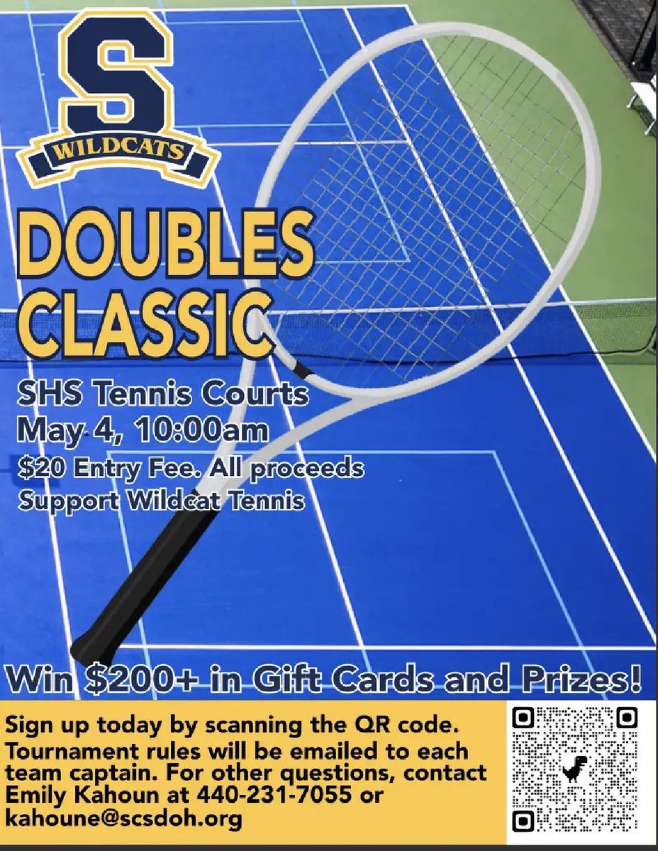 Wildcat Tennis Doubles Classic Fundraiser! Sign up for this May 4 event!