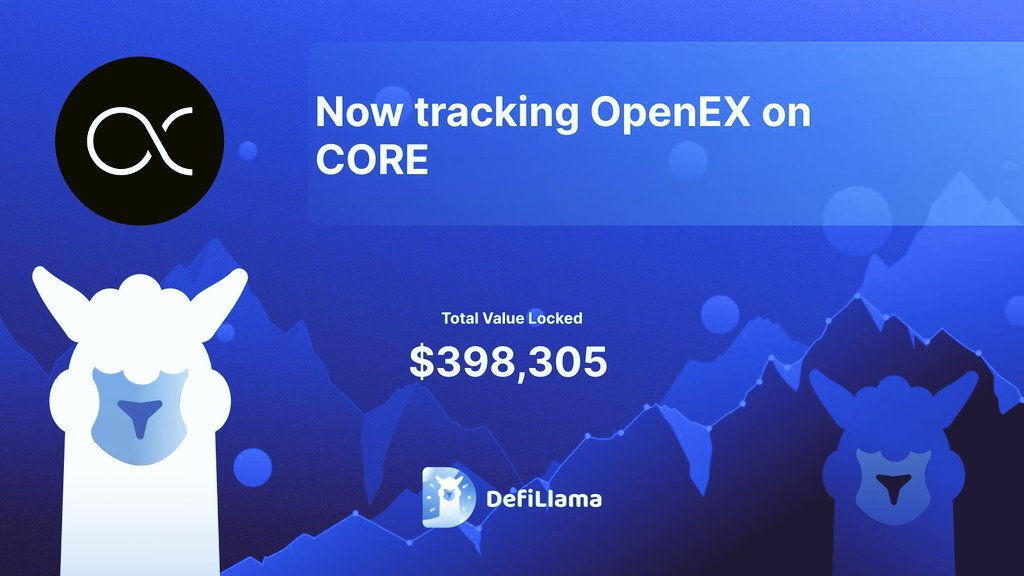 📢 UPDATE : @DefiLlama is now tracking OpenEX on #CoreDAO #OEXMainnet