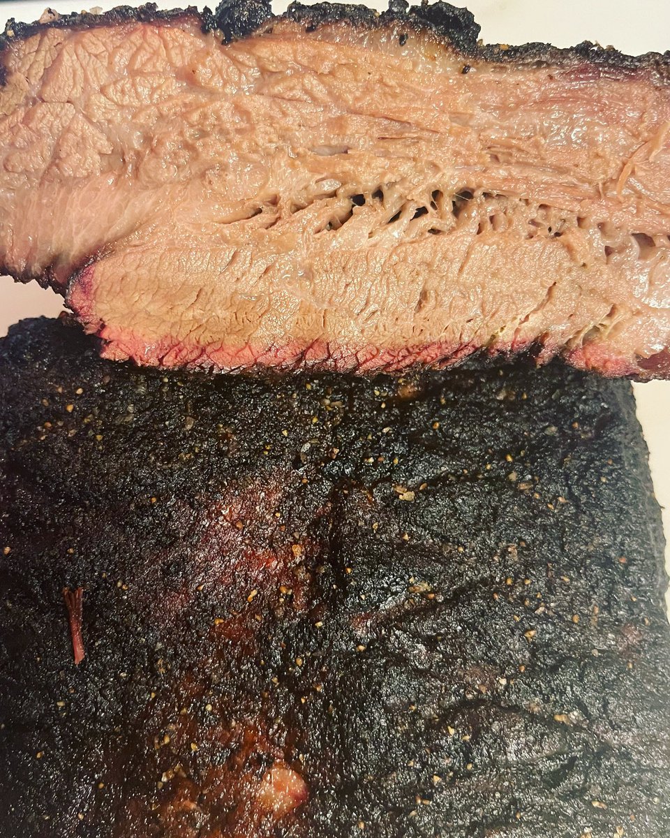 Let’s just split it right down the middle #brisket #bbq #smoked #foodie #fyp