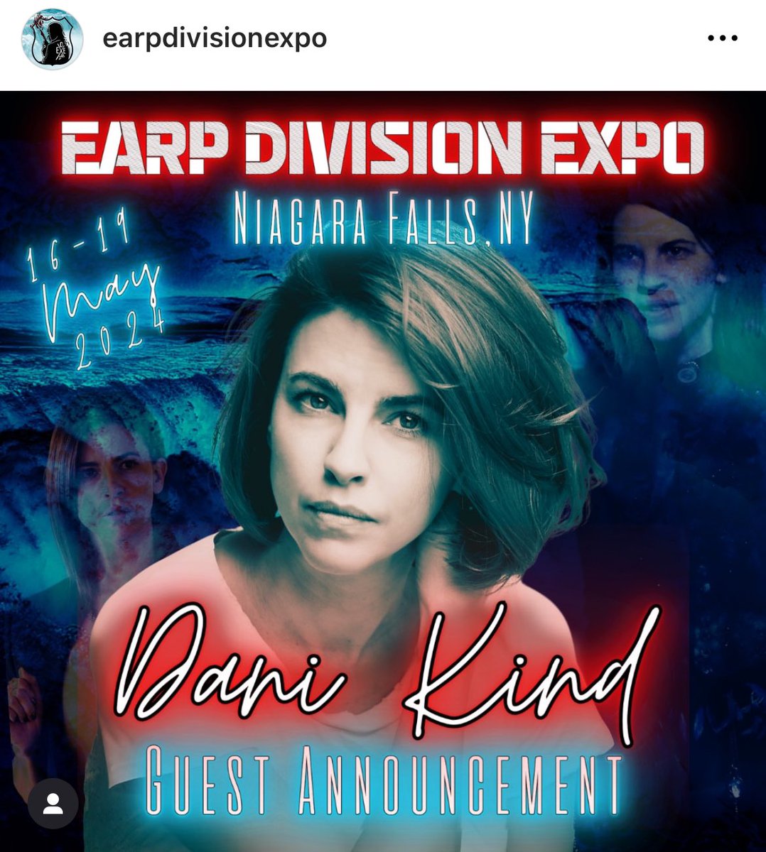 Hey #Earpers and #WorkinMom fans it’s Dani “F$&?!*g” Kind @DaniKind coming to Niagara Falls USA May 17-19th, 2024.  There will be meet and greets, personalized autographs, selfies, combos, and professional photo op.  Go to. @earpdivisionxpo for ticketing details