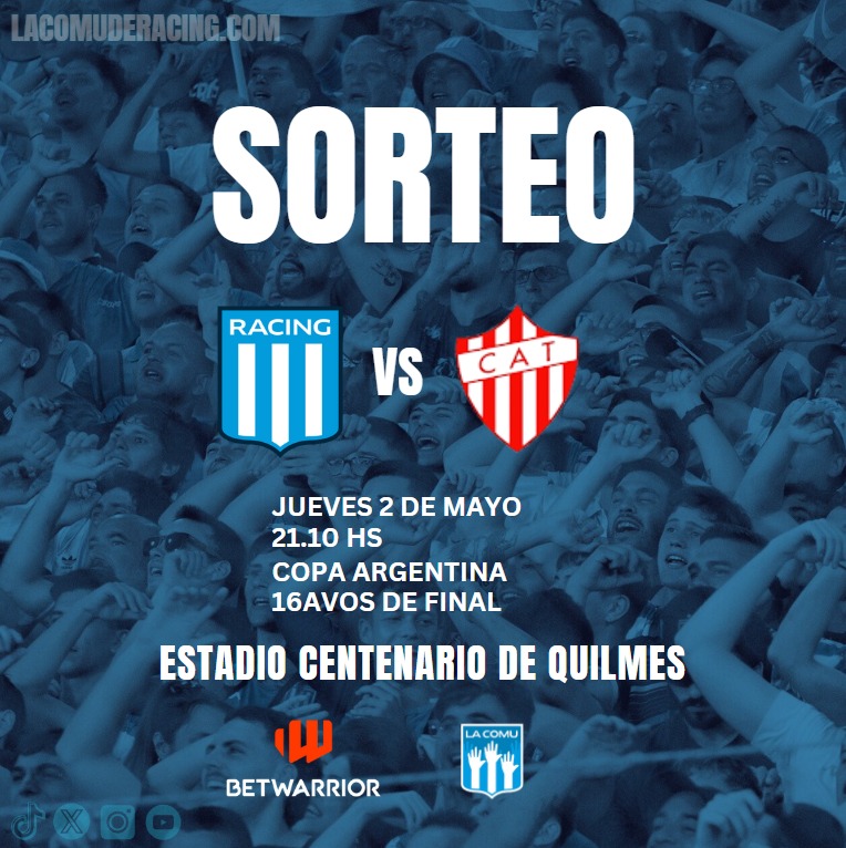 🤪 ¡SALIÓ ESE SORTEO!
🎟️ Participá por un par de entradas para el partido de este jueves 2 de mayo frente a Talleres (R.E.)

- Seguí a @comu_racing y @BetWarrior_Arg
- Comentá con quién vas a compartir el premio 

El martes 30/5 comunicamos ganador.
Válido para +18 años.