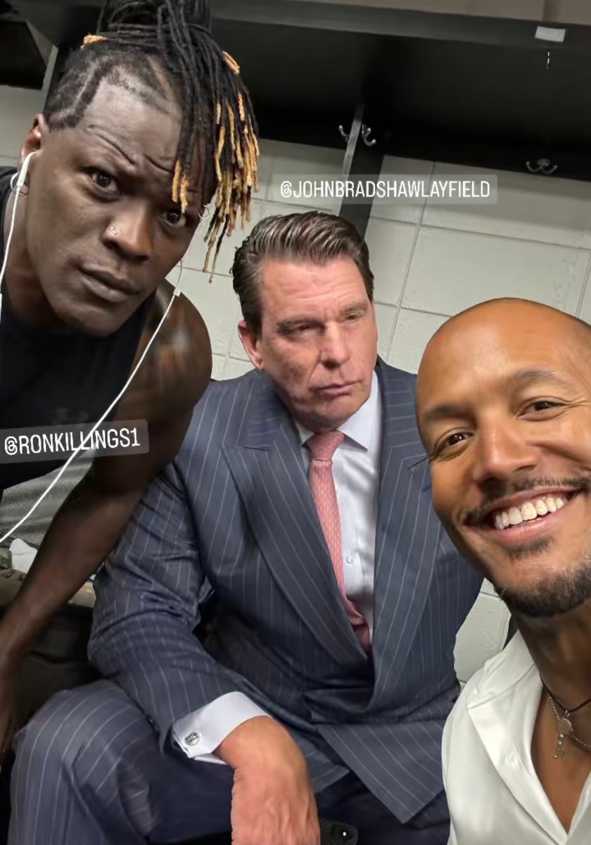 Bryon Saxton backstage with R-Truth and JBL