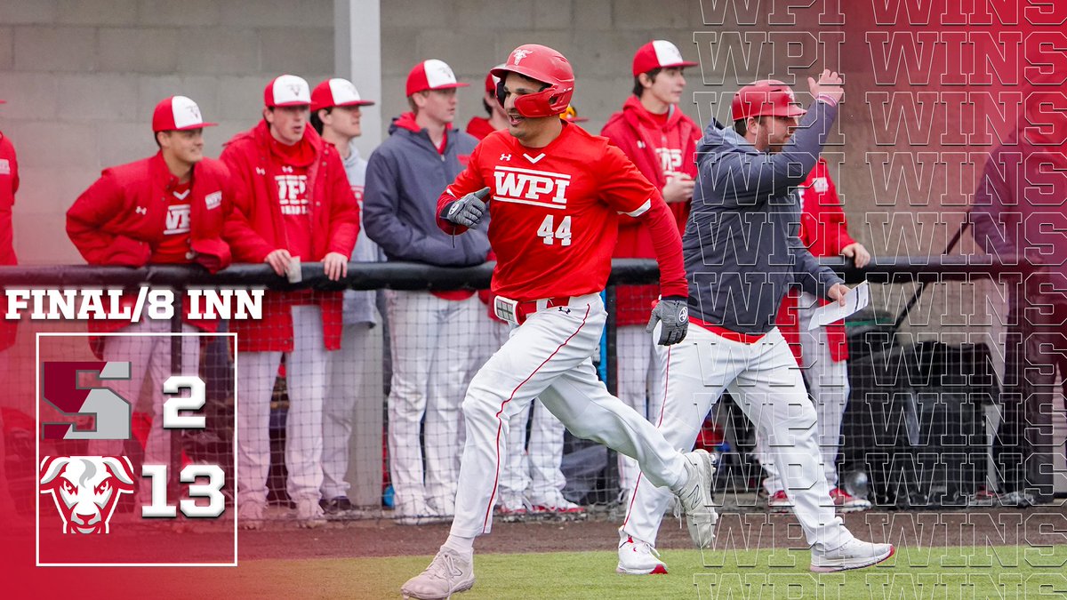 WPI WINS! WPI WINS! WPI WINS! @WPIBaseball takes game one in Springfield in eight innings 😏 Game two NOW!⤵️ 🎥↠tinyurl.com/bdfywx8n 📊↠tinyurl.com/556maa4f ⚾️𝚡🐐 #GoatNation #d3bsb