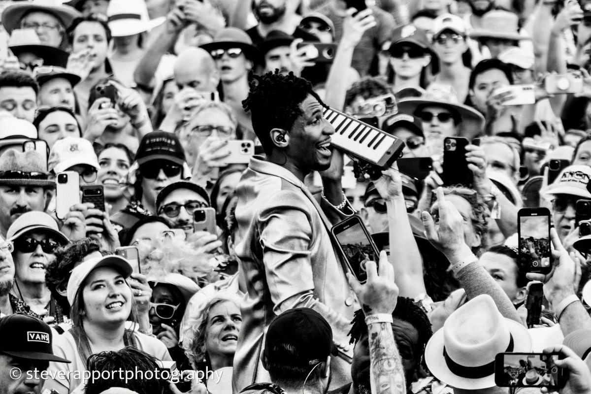 Jon Batiste, photographed yesterday at Jazz Fest 🙌🏽. DM me if you’re interested in buying an archival signed print.