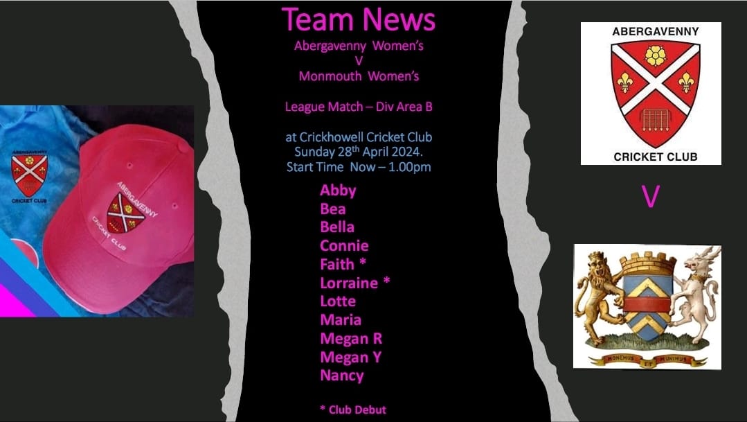Tomorrow Abergavenny Women are hosting <a href="/MonmouthCCWomen/">MonmouthCCWomen</a> at Crickhowell 1pm start 🏏🏏🏏