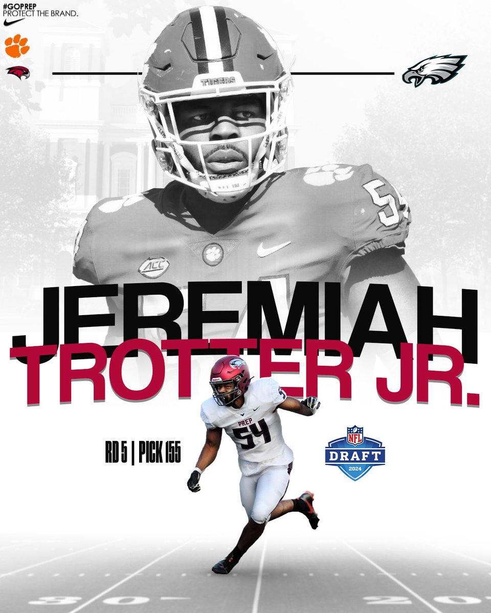 Congratulations to Jeremiah Trotter Jr. ‘21 on being selected 155th overall by the Philadelphia Eagles in the 5th round of the NFL Draft! #GoPrep