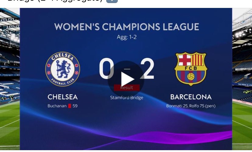 Disappointment for Emma Hayes and Chelsea as they have been knocked out of the UEFA Women's Champions League following a 2-0 loss at Stamford Bridge (2-1 Aggregate) ⬇️