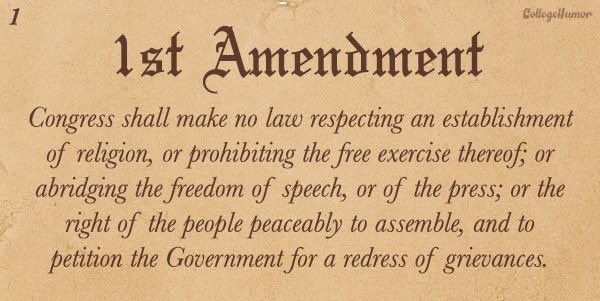 Along with freedom of speech and religion, the First Amendment provides a right of assembly, including protests and sit-ins as long as they are peaceful (not CNN’s definition of “peaceful protests” but actually peaceful). This right applies even if you don’t like the content.