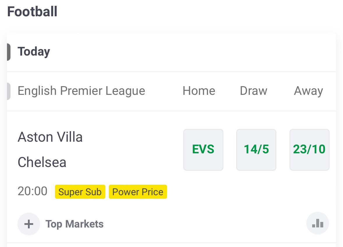 ⚽️ Odds and markets for Villa v Chelsea here: bit.ly/3QeKXCu 🔞18+ BeGambleAware