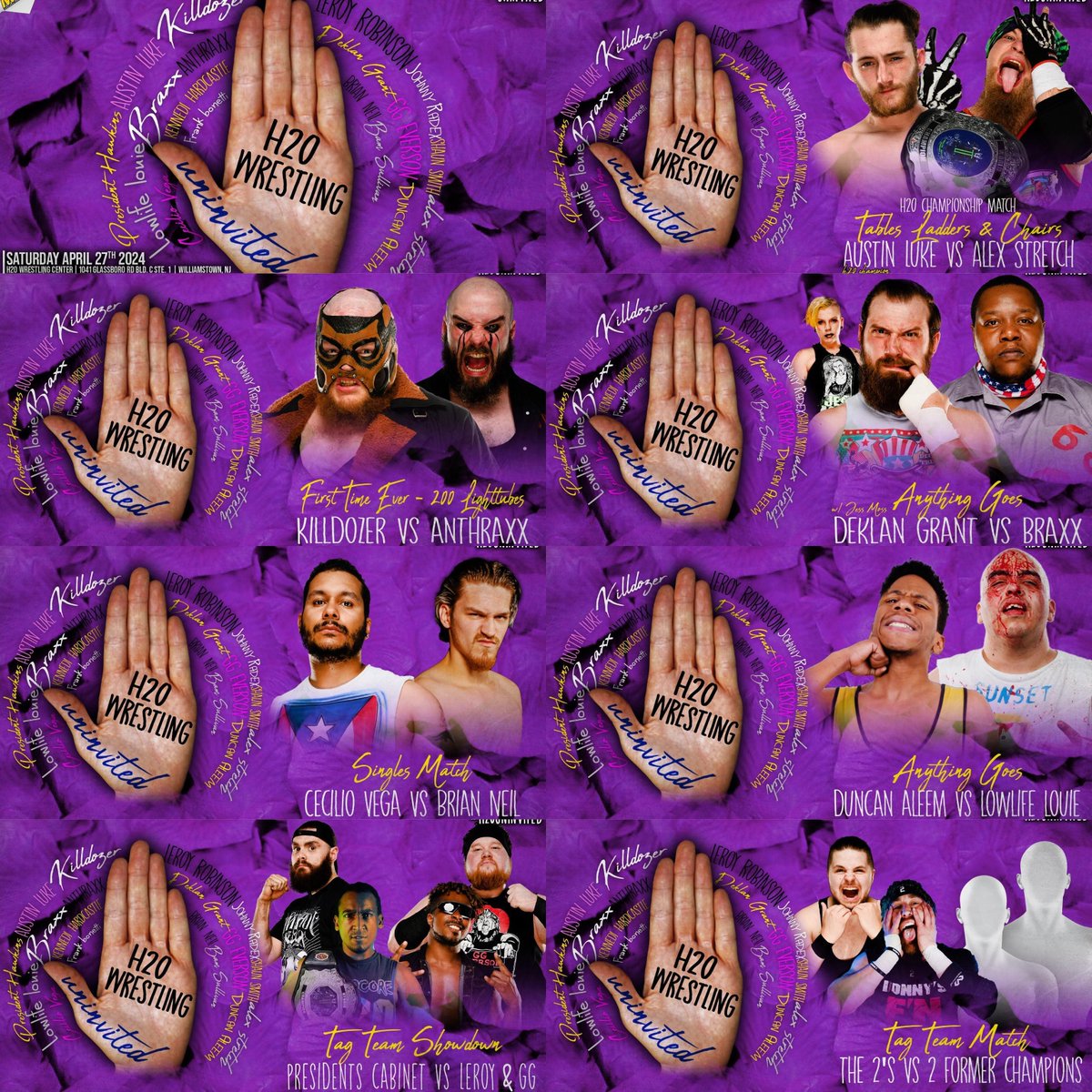 Tonight 8pm ET LIVE on @indiewrestling @H2oWrestling TLC, H2O Title: Luke v Stretch H2O Tag: Pillars v Attn Seekers 200 Light Tubes: Tremont v Anthraxx Denaro v Vega Aleem v Louie Deklan v Moss Cabinet v GG/Robinson Hardcastle v Neil IWTV.live